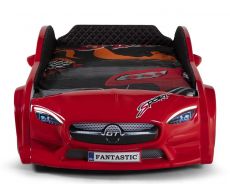 Дитяче ліжко машина Star Premium Mersedes GT red 160x80 см з підсвічуванням, музикою, шкіряний салон, пультом